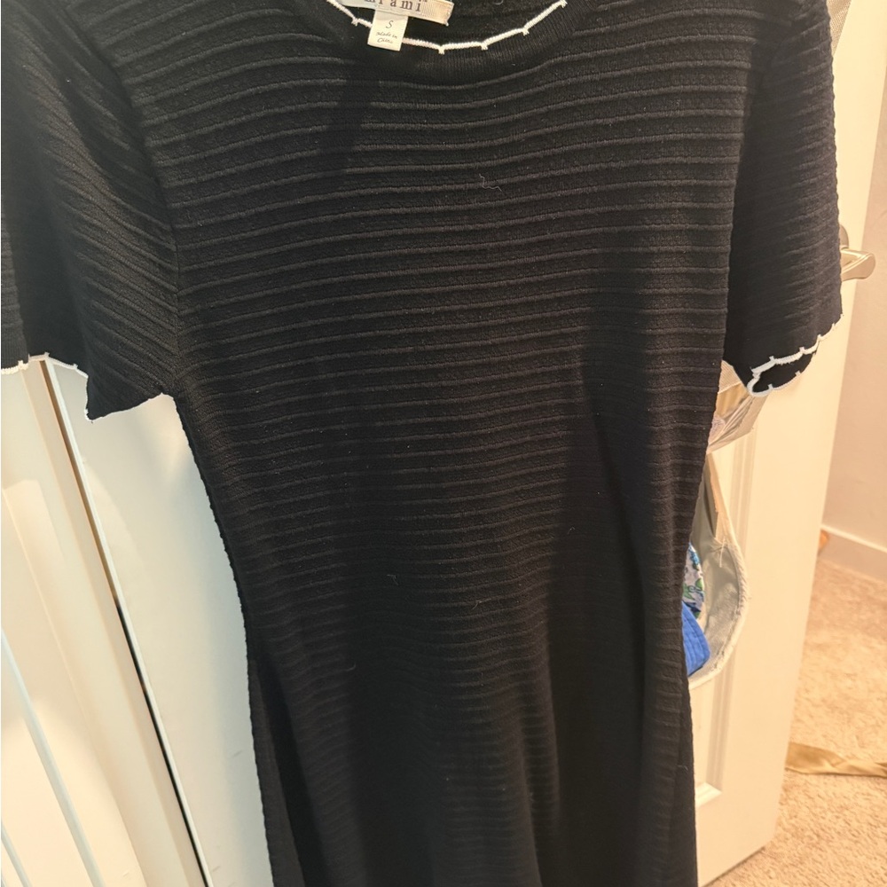Elegant Black Ribbed Dress